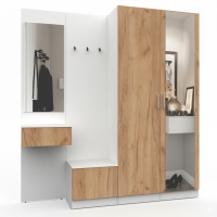 Набор мебели для прихожей "Марсель-108" МР 01-108 В2160 Ш2000 Г420 (ЛДСП Дуб крафт золотой)